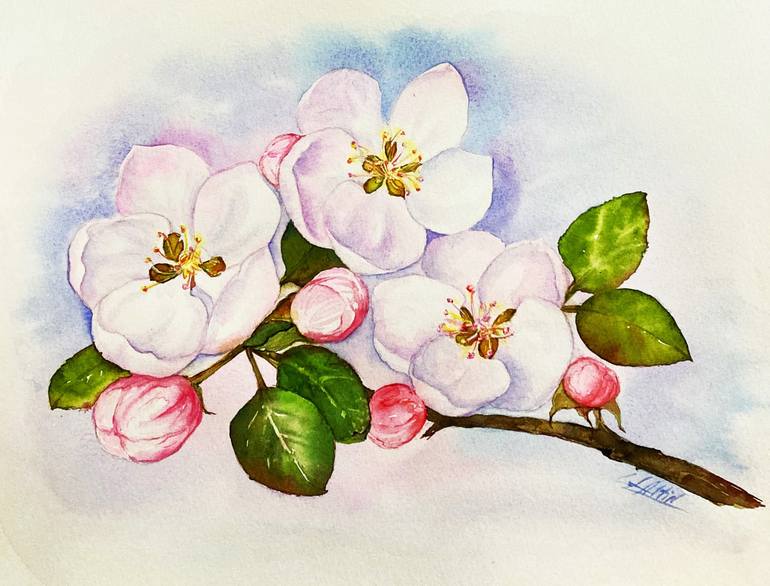 Original Impressionism Floral Painting by Elizabeth Altin