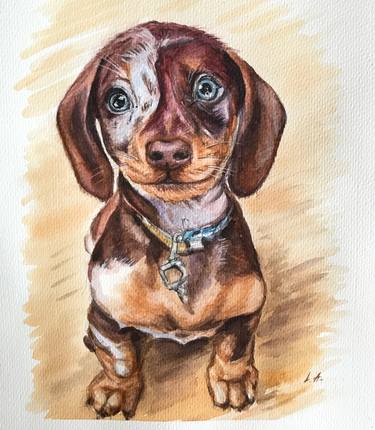 Print of Fine Art Dogs Paintings by Elizabeth Altin