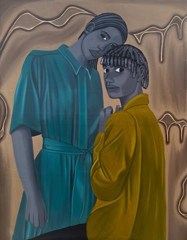 Original Figurative Love Paintings by Olayinka Salami Wayne