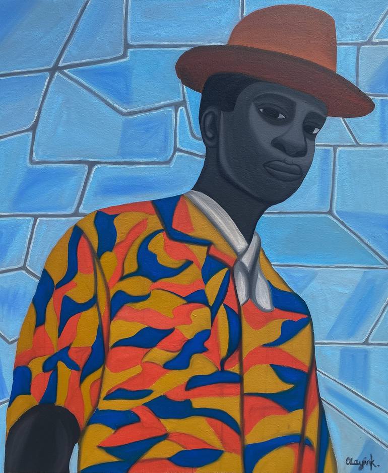 Original People Painting by Olayinka Salami Wayne | Abstract Expressionism Art on Canvas | Behold, the emblem of peace