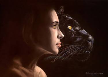 Panthera realism wild animals pastel on pastelmat (2022) thumb