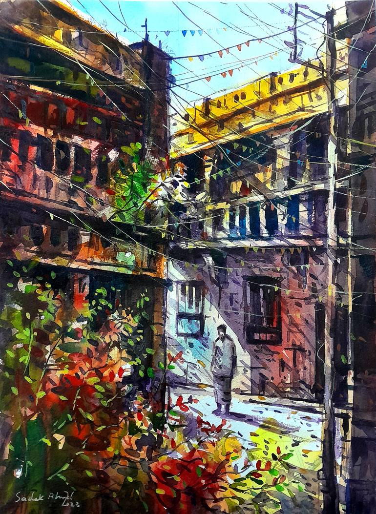 Old Dhaka Painting by Sadek Ahmed | Saatchi Art