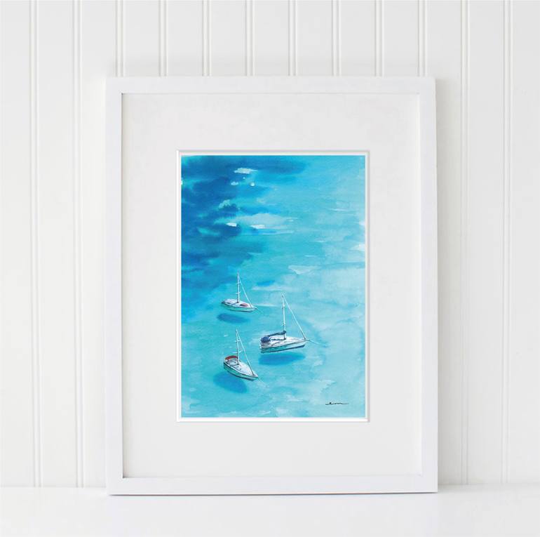 Original Abstract Seascape Painting by Emily Victoria Deacock