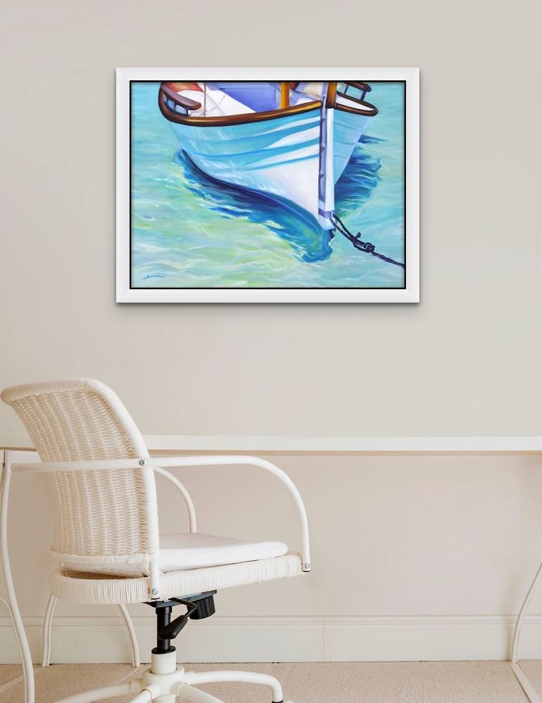 Original Boat Painting by Emily Victoria Deacock