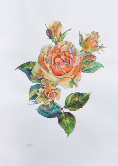 Original Fine Art Floral Paintings by Hanna Furs