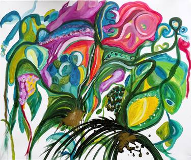 Original Abstract Expressionism Botanic Paintings by Muriel Deumie