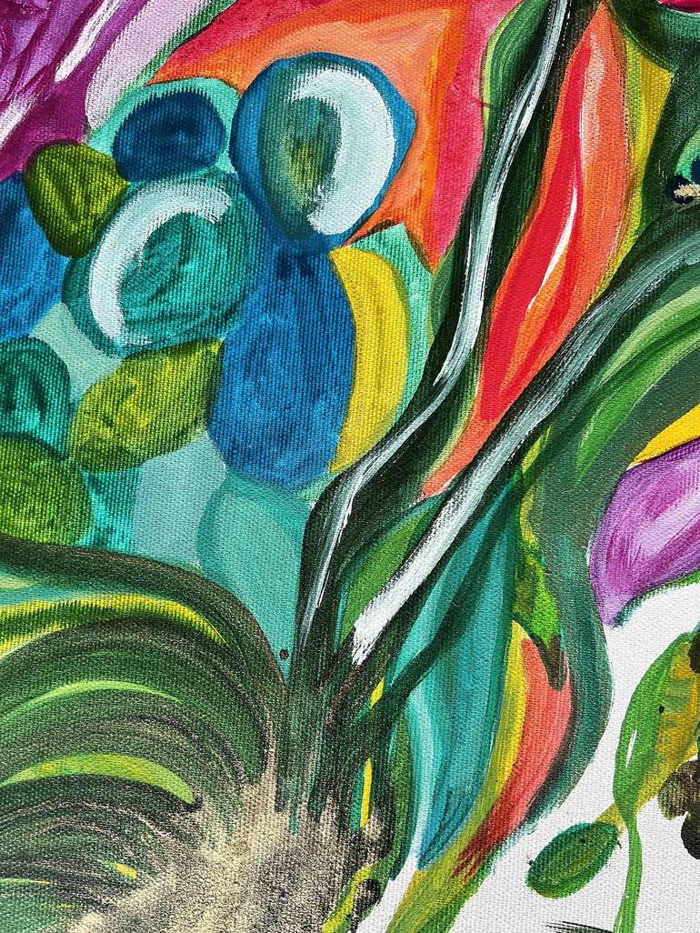 Original Abstract Expressionism Botanic Painting by Muriel Deumie