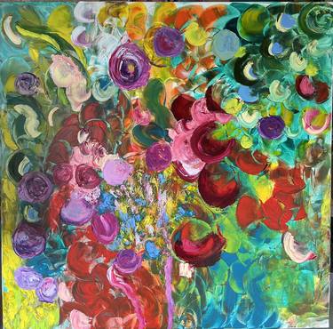 Original Abstract Expressionism Floral Paintings by Muriel Deumie
