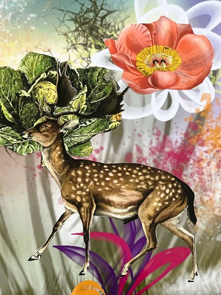 Original Art Deco Botanic Mixed Media by Muriel Deumie