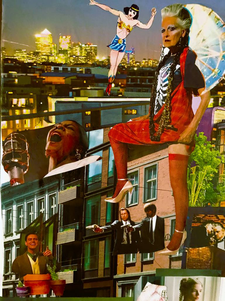 Original Art Deco Cinema Collage by Muriel Deumie