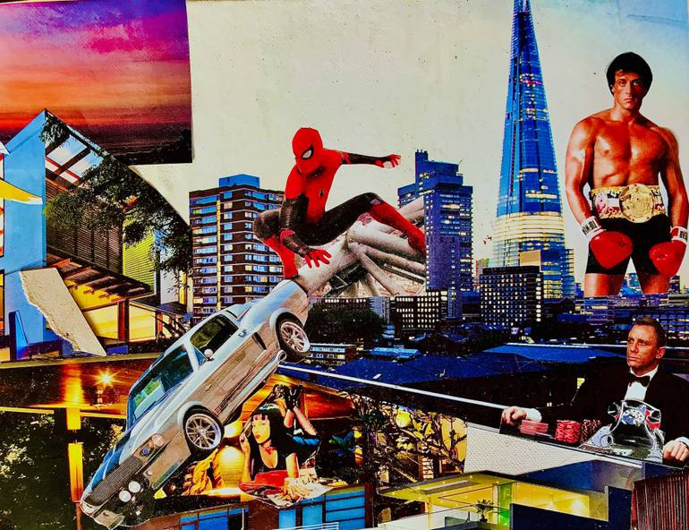 Original Art Deco Cinema Collage by Muriel Deumie