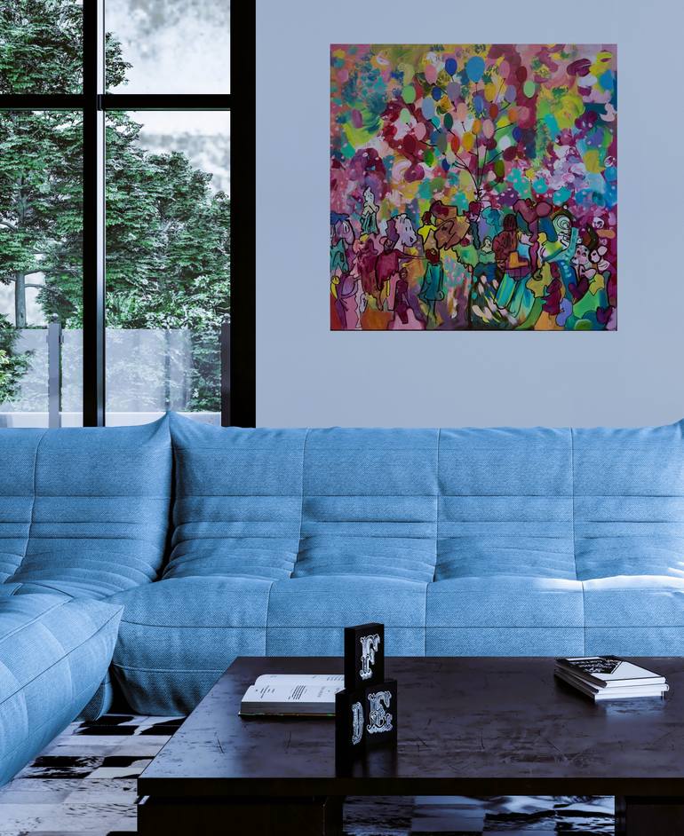 Original Abstract Expressionism Fantasy Painting by Muriel Deumie