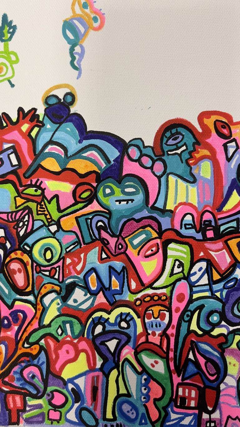 Original Pop Art Graffiti Drawing by Muriel Deumie