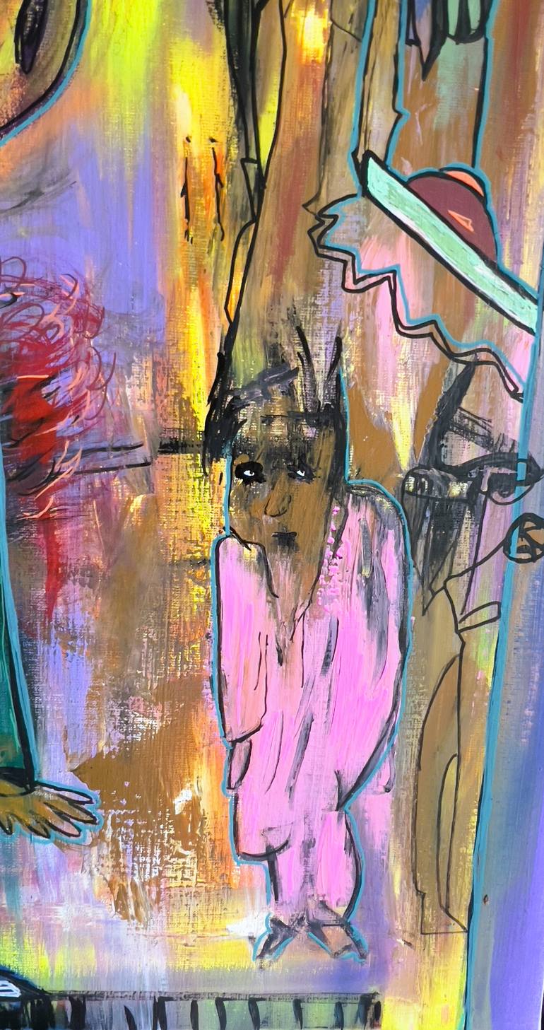 Original Expressionism People Painting by Muriel Deumie