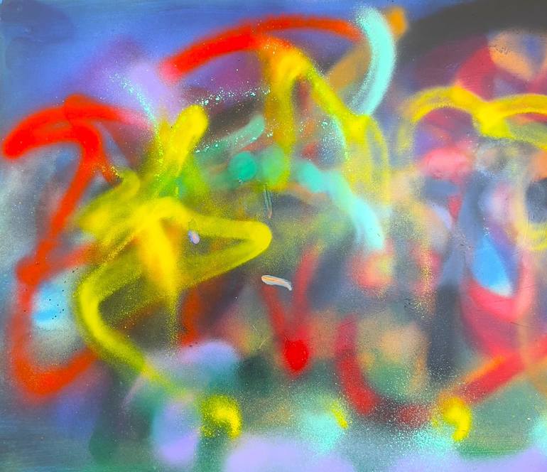 Original Abstract Expressionism Graffiti Painting by Muriel Deumie