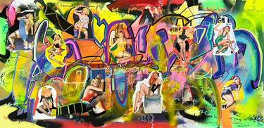 Original Art Deco Graffiti Collage by Muriel Deumie