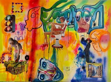 Original Pop Art Graffiti Collage by Muriel Deumie