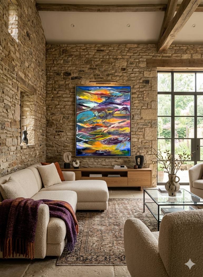 Original Abstract Expressionism Abstract Painting by Muriel Deumie