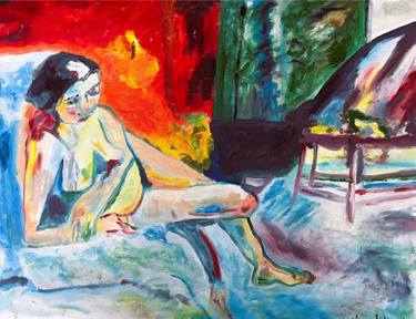 Original Abstract Expressionism Nude Paintings by Muriel Deumie