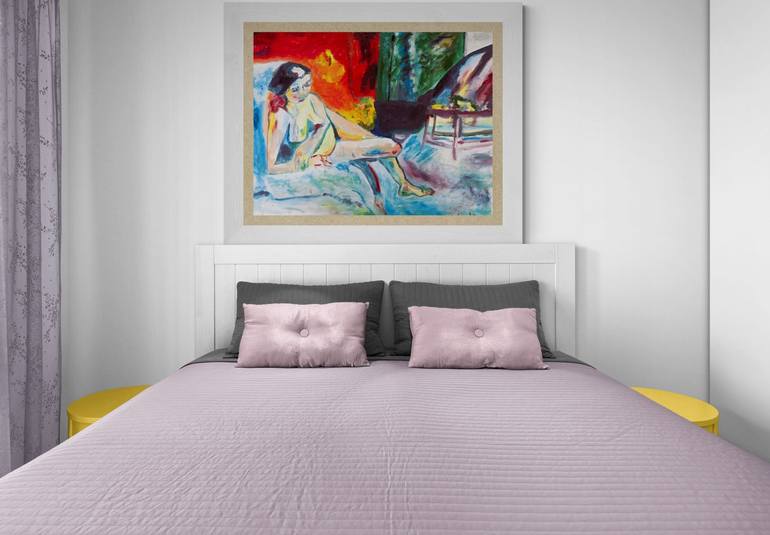 Original Abstract Expressionism Nude Painting by Muriel Deumie