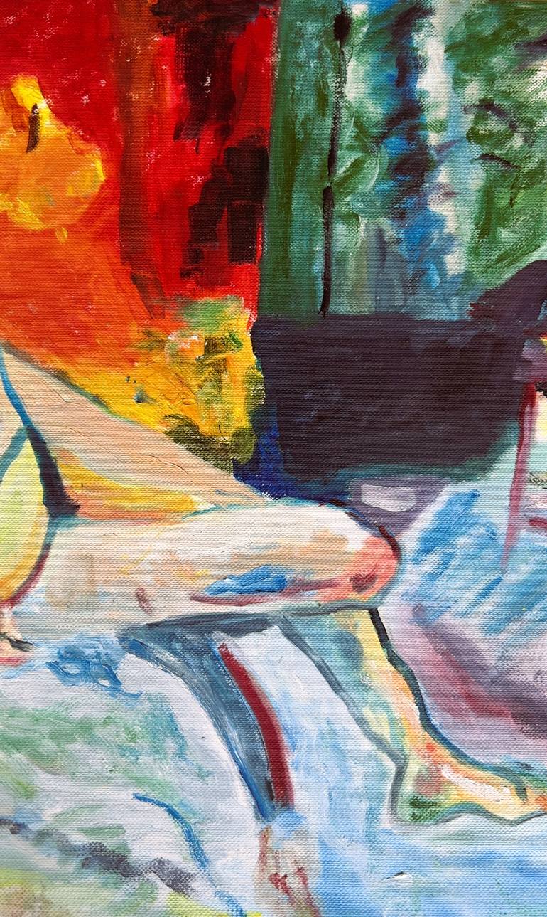 Original Abstract Expressionism Nude Painting by Muriel Deumie