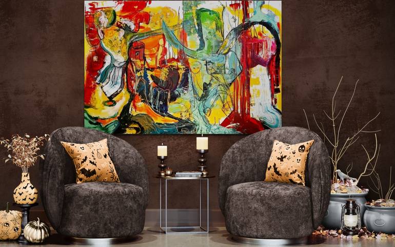 Original Abstract Expressionism Abstract Painting by Muriel Deumie