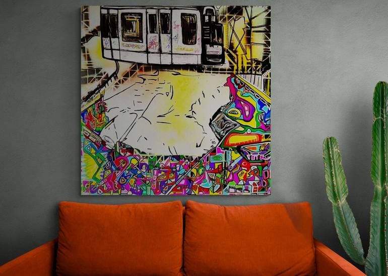 Original Street Art Graffiti Painting by Muriel Deumie