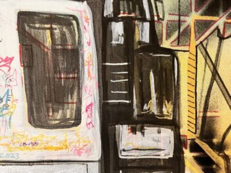 Original Street Art Graffiti Painting by Muriel Deumie