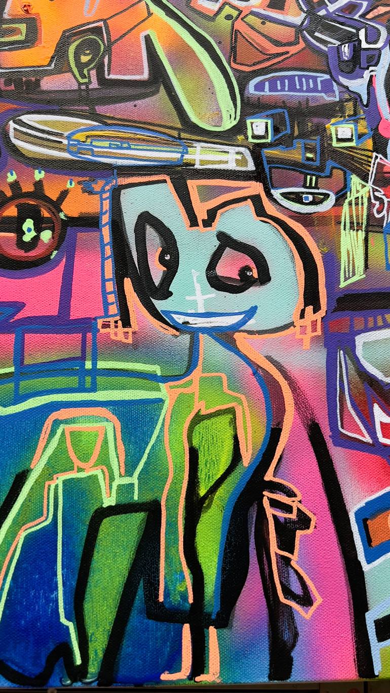 Original Street Art Graffiti Painting by Muriel Deumie