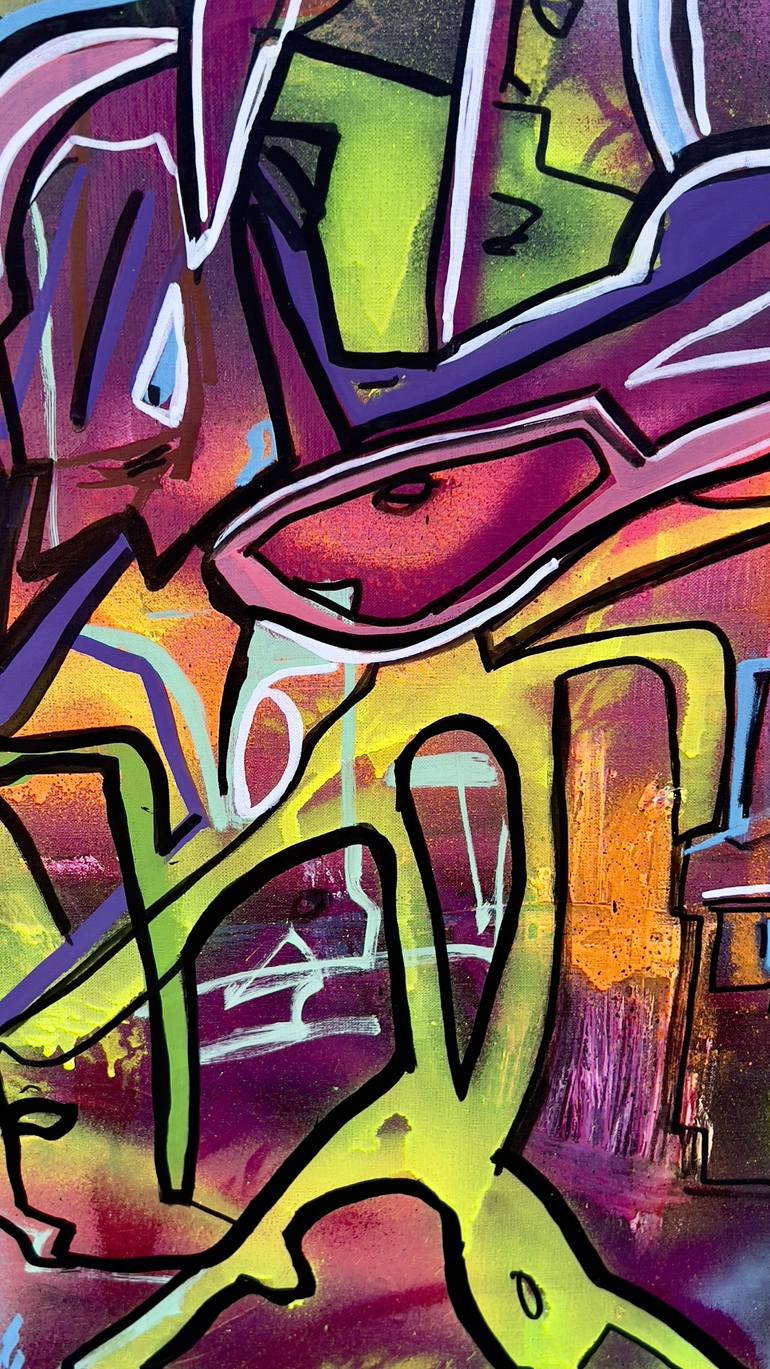 Original Street Art Graffiti Painting by Muriel Deumie