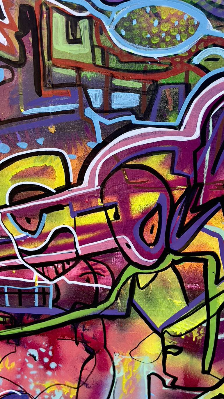 Original Street Art Graffiti Painting by Muriel Deumie