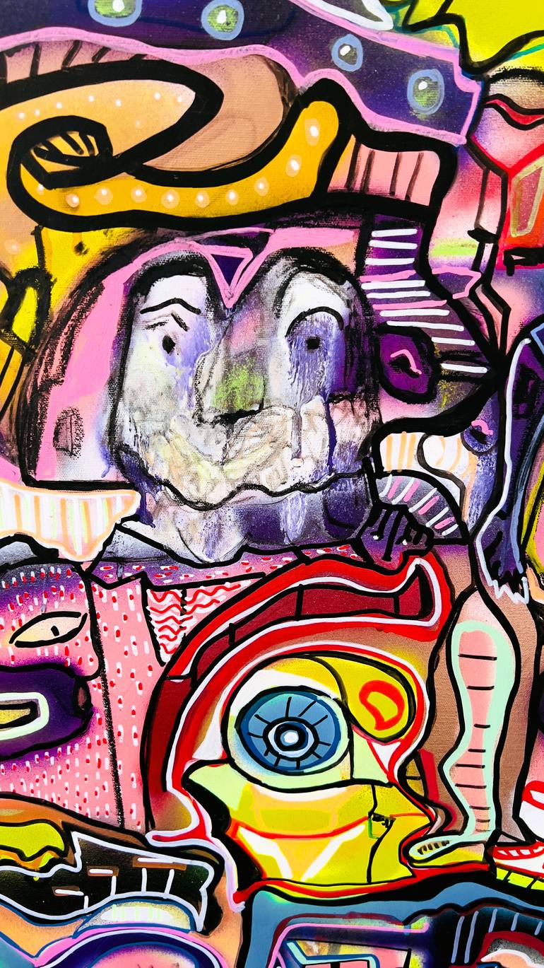 Original Street Art Graffiti Painting by Muriel Deumie