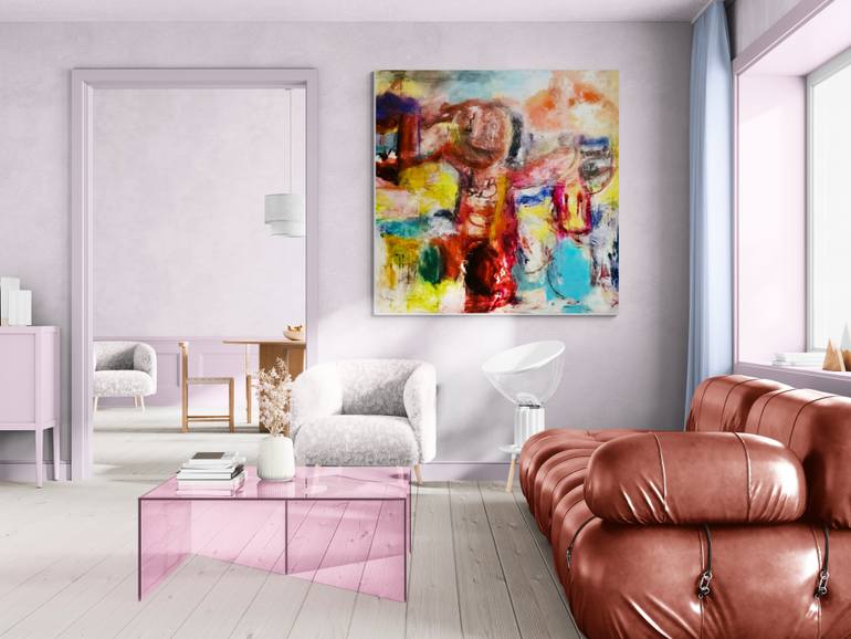 Original Abstract Expressionism Politics Painting by Muriel Deumie