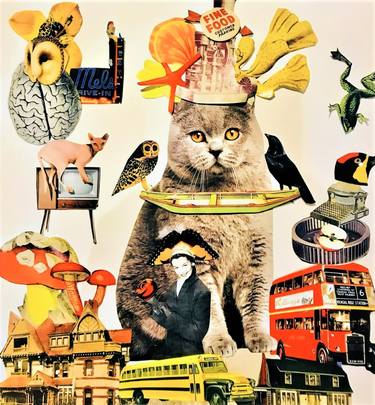 Original Pop Art Animal Collage by Muriel Deumie
