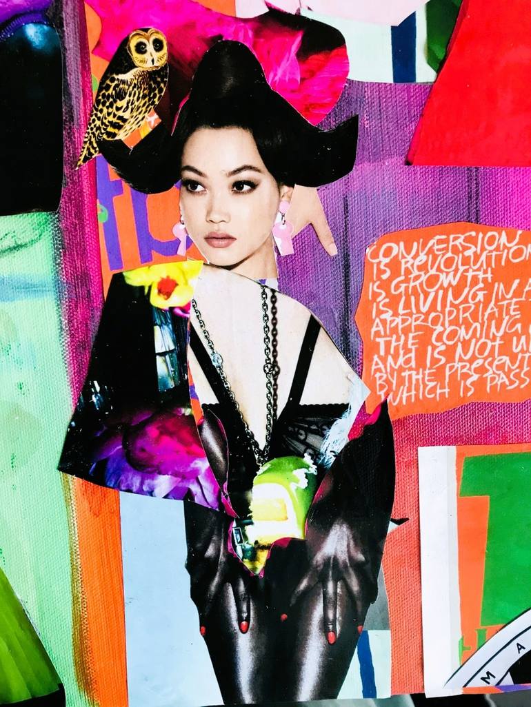 Original Pop Art Pop Culture/Celebrity Collage by Muriel Deumie