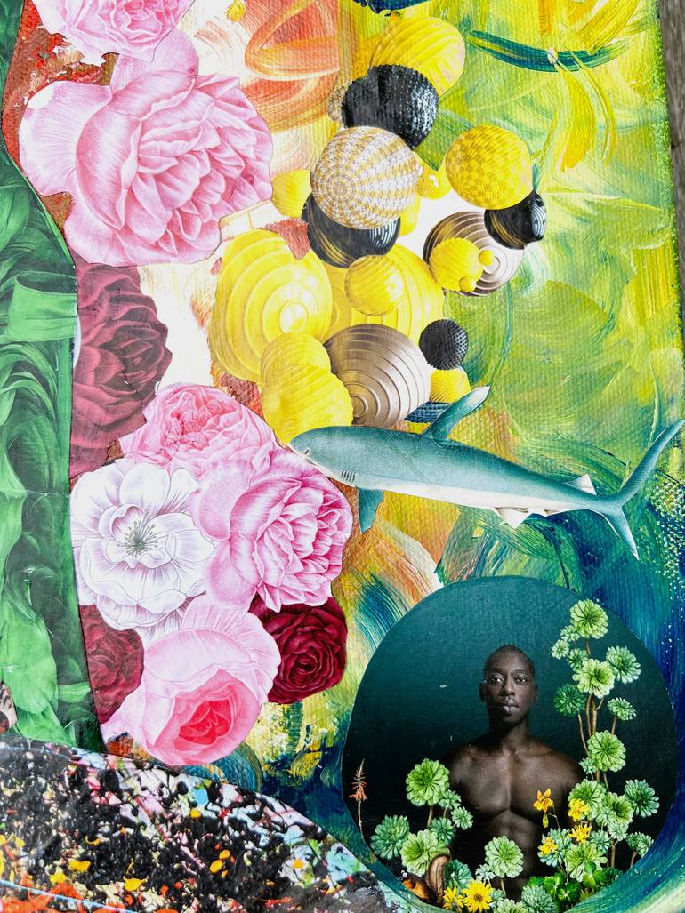 Original Abstract Expressionism Nature Collage by Muriel Deumie