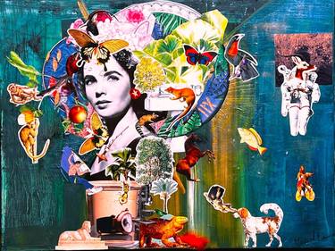 Original Pop Art Fantasy Collage by Muriel Deumie