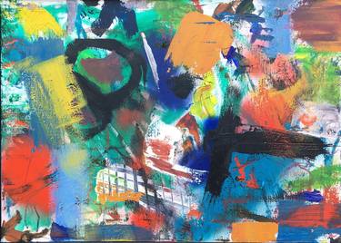 Original Abstract Expressionism Abstract Painting by Dominic Doble