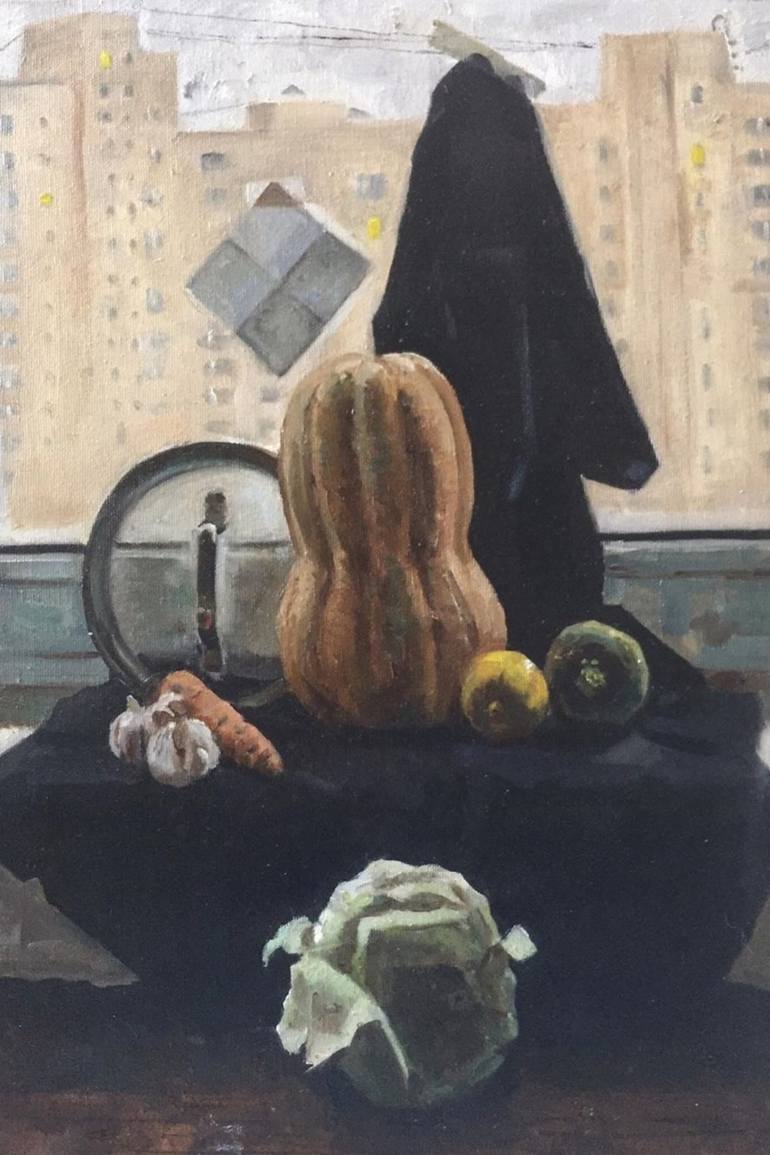 Still life with pumpkin Painting by Katerina Bokotey | Saatchi Art