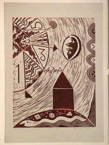 Original Symbolism Abstract Printmaking by Alfredo Colleoni