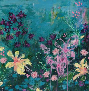 Original Abstract Expressionism Floral Paintings by Patty DelValle