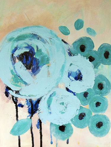 Original Abstract Floral Paintings by Patty DelValle