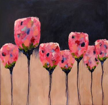 Original Abstract Floral Paintings by Patty DelValle
