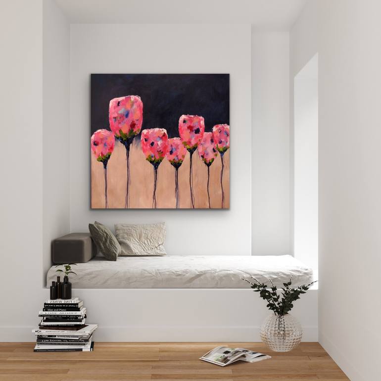 Original Abstract Floral Painting by Patty DelValle