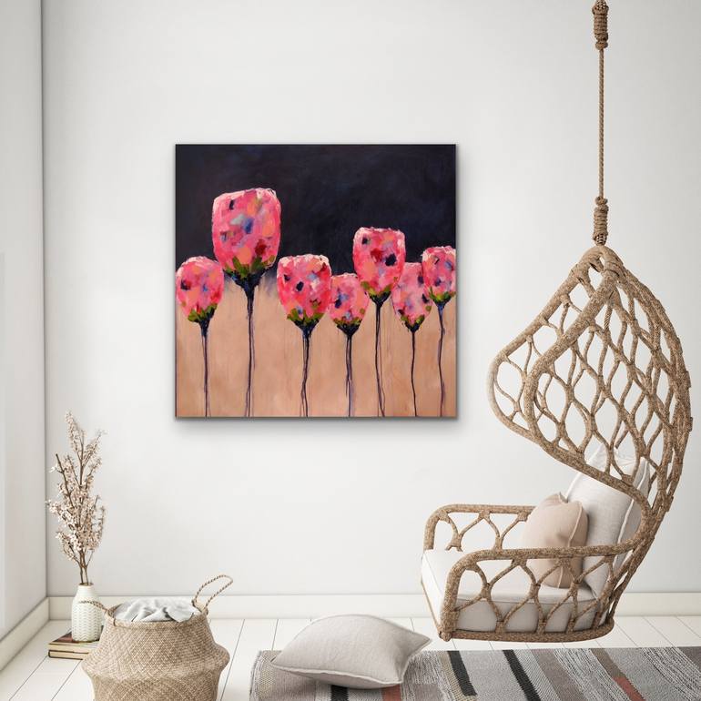 Original Abstract Floral Painting by Patty DelValle