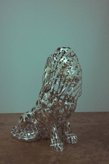 The King (Abstract stainless Steel Lion Wire statue) thumb