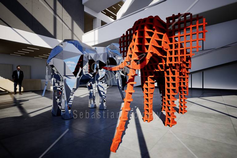 Original Abstract Animal Sculpture by Sebastian Novaky