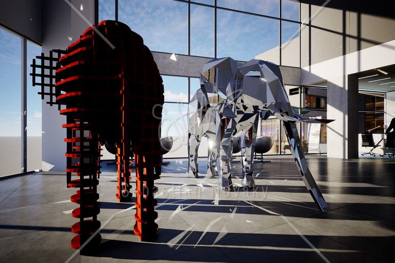 Original Abstract Animal Sculpture by Sebastian Novaky