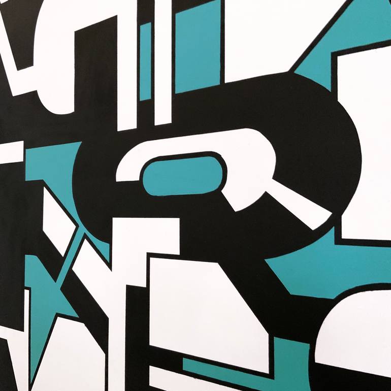 Original Abstract Typography Painting by Alpha Better