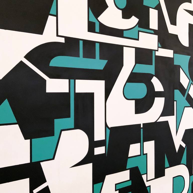 Original Abstract Typography Painting by Alpha Better